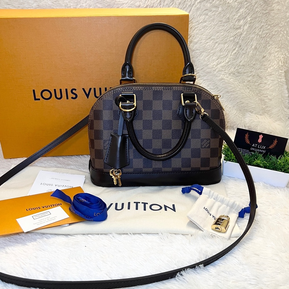 SOLD Authentic LOUIS VUITTON Alma BB in Damier Ebene